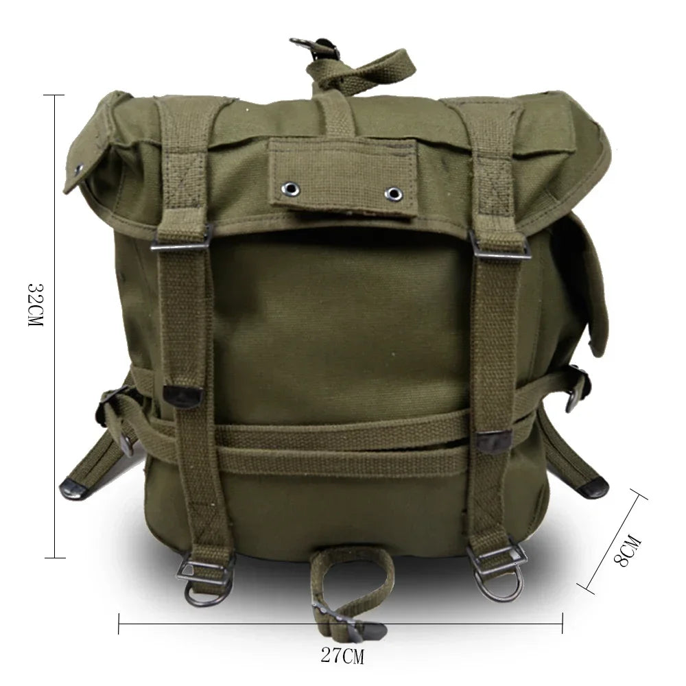 Sac a dos militaire M1945 vintage | Ensemble de sacoches canvas vert armée, grande capacité - BLACKBEARD OUTDOOR INDUSTRIES