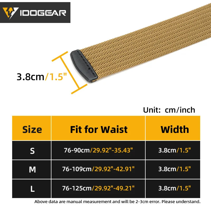 Ceinture tactique IDOGEAR 3436 nylon légère YKK - BLACKBEARD OUTDOOR INDUSTRIES