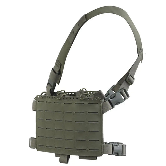 Chest Rig Tactique Cordura Alpha – Système MOLLE, Design Split, Airsoft Chasse Militaire