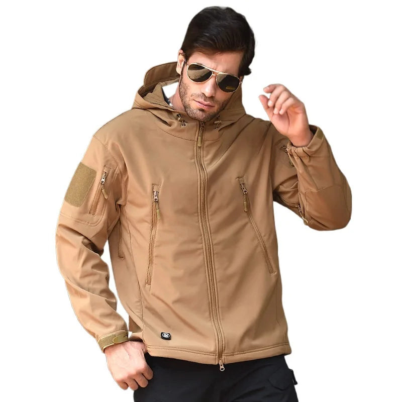 Veste tactique softshell femme à capuche, doublée polaire, camouflage ou unie
