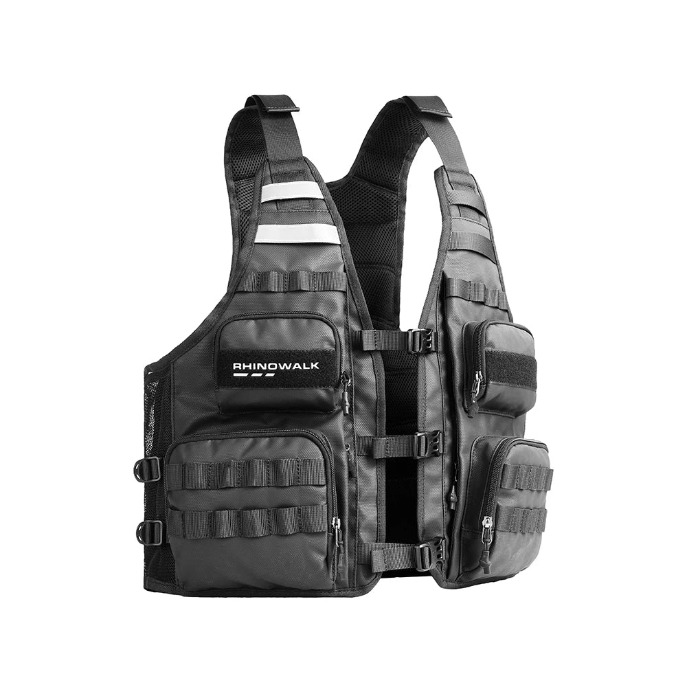 Gilet Sac à Dos Moto Rhinowalk M101 – Polyester, Filet Casque Intégré | Cyclisme, Randonnée, Voyage | Unisexe