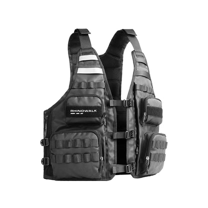 Gilet Sac à Dos Moto Rhinowalk M101 – Polyester, Filet Casque Intégré | Cyclisme, Randonnée, Voyage | Unisexe