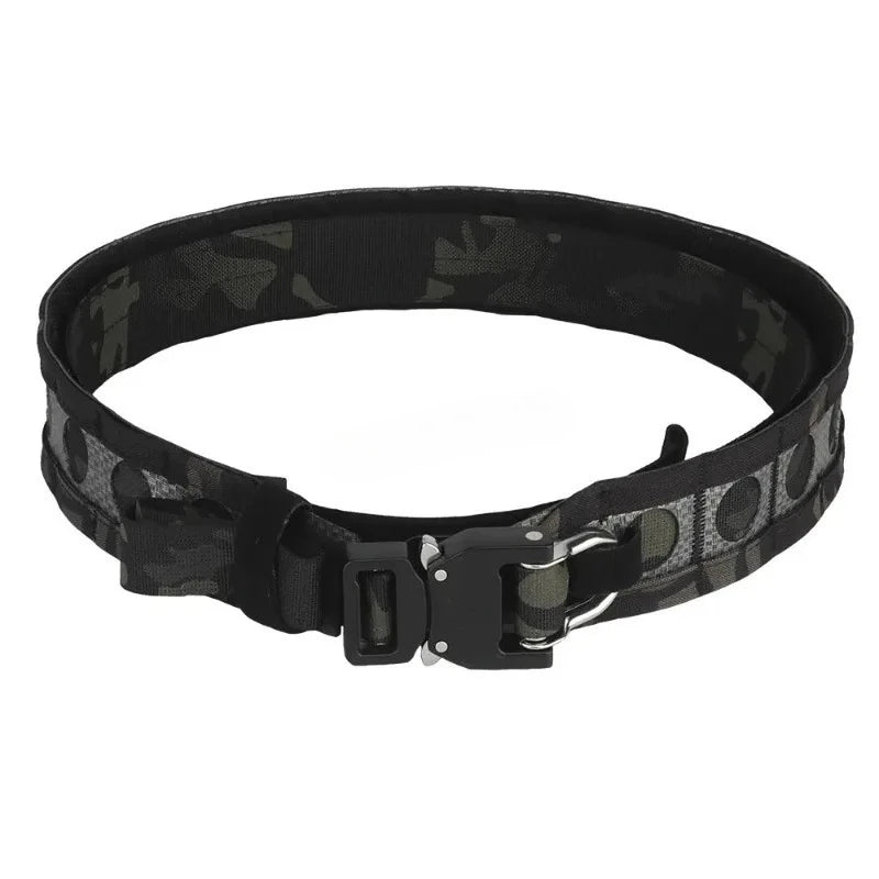 Ceinture Tactique Ferro Bison – Ceinture de Combat à Double Couche avec Boucle Métallique D-Ring, Système MOLLE, Boucle à Détachement Rapide pour Airsoft, Chasse et Activités Tactiques BLACKBEARD OUTDOOR INDUSTRIES