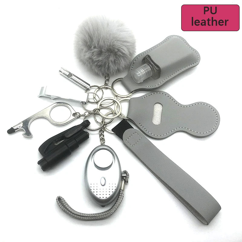 Kit porte-clés de sécurité femme 10 pièces avec dragonne