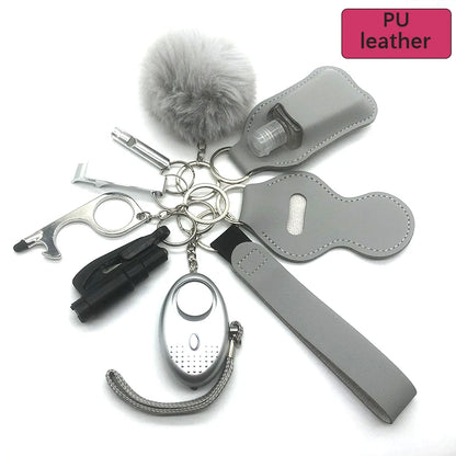 Kit porte-clés de sécurité femme 10 pièces avec dragonne