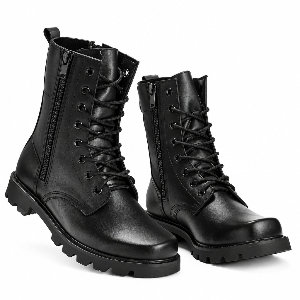 Bottines Tactiques Militaires Homme - Imperméables, Cuir Fendu Hiver