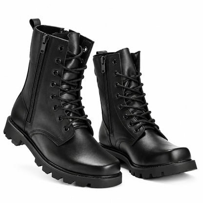 Bottines Tactiques Militaires Homme - Imperméables, Cuir Fendu Hiver