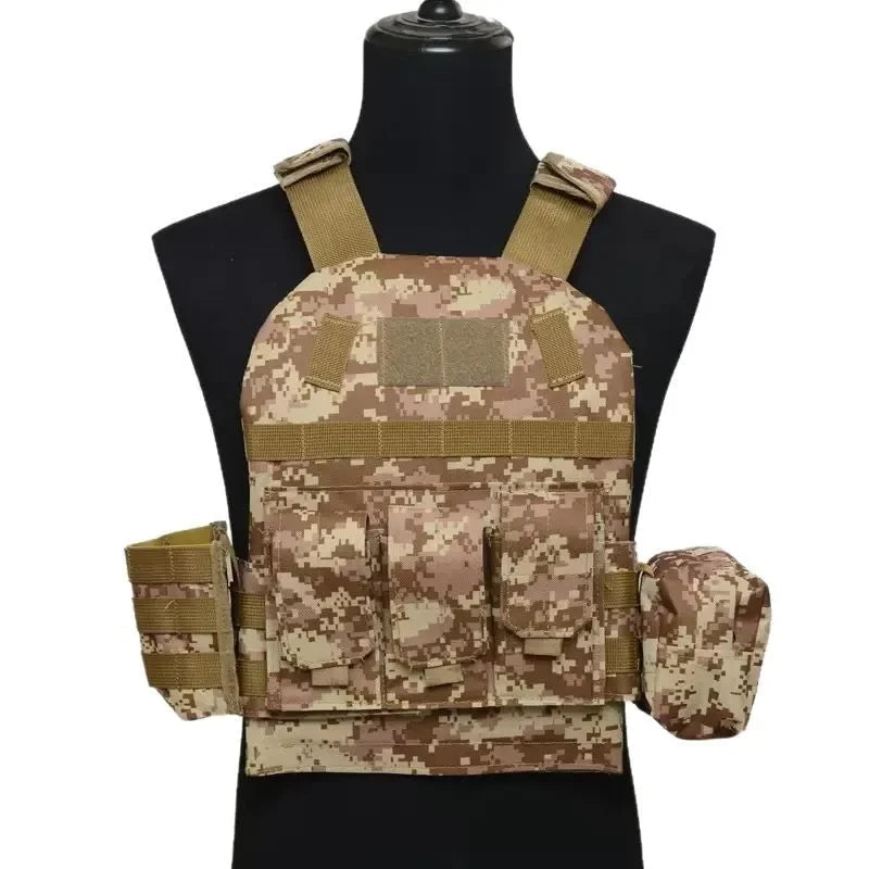 Gilet Tactique Enfant - Gilet Militaire Airsoft et Chasse Camouflage pour Enfants - Équipement Outdoor Paintball Molle BLACKBEARD OUTDOOR INDUSTRIES