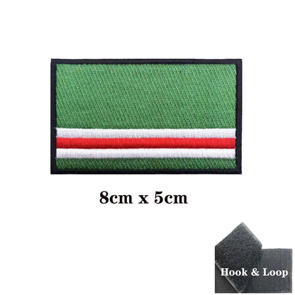 Patch Drapeau Tchétchène Brodé 3D – 8×5 cm | Hook & Loop ou Thermocollant | Insigne Militaire - BLACKBEARD OUTDOOR INDUSTRIES