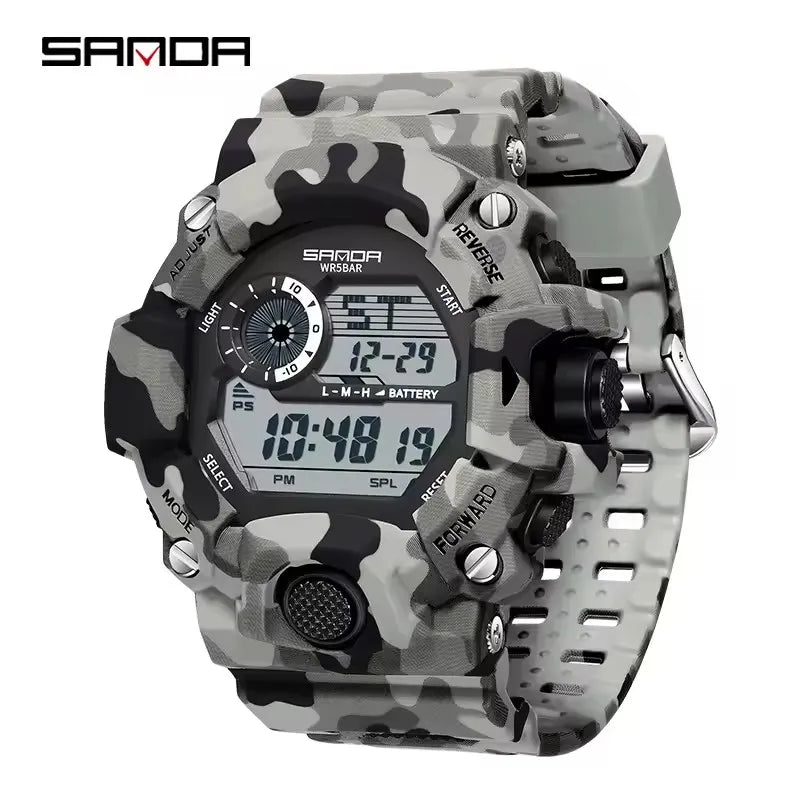 Montre numérique homme SANDA 2183 camouflage sport