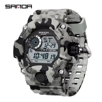 Montre numérique homme SANDA 2183 camouflage sport
