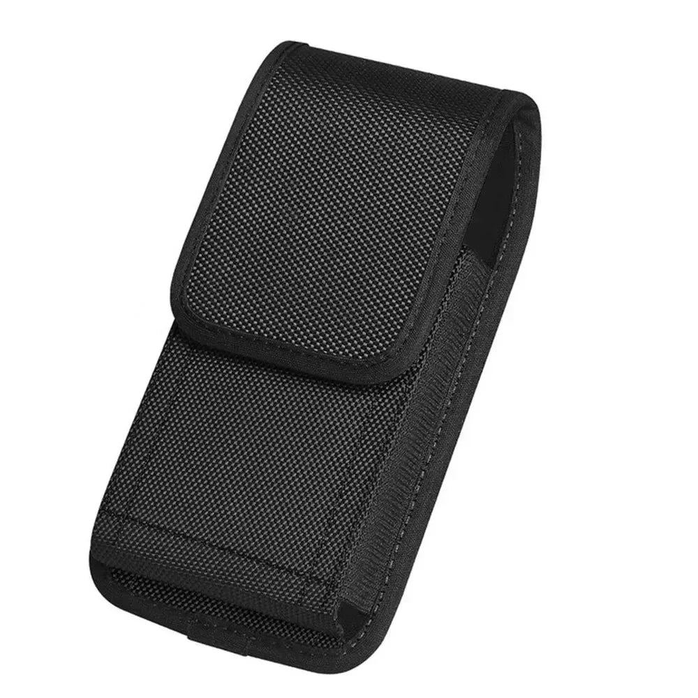 Pochette tactique pour téléphone, ceinture, nylon noir
