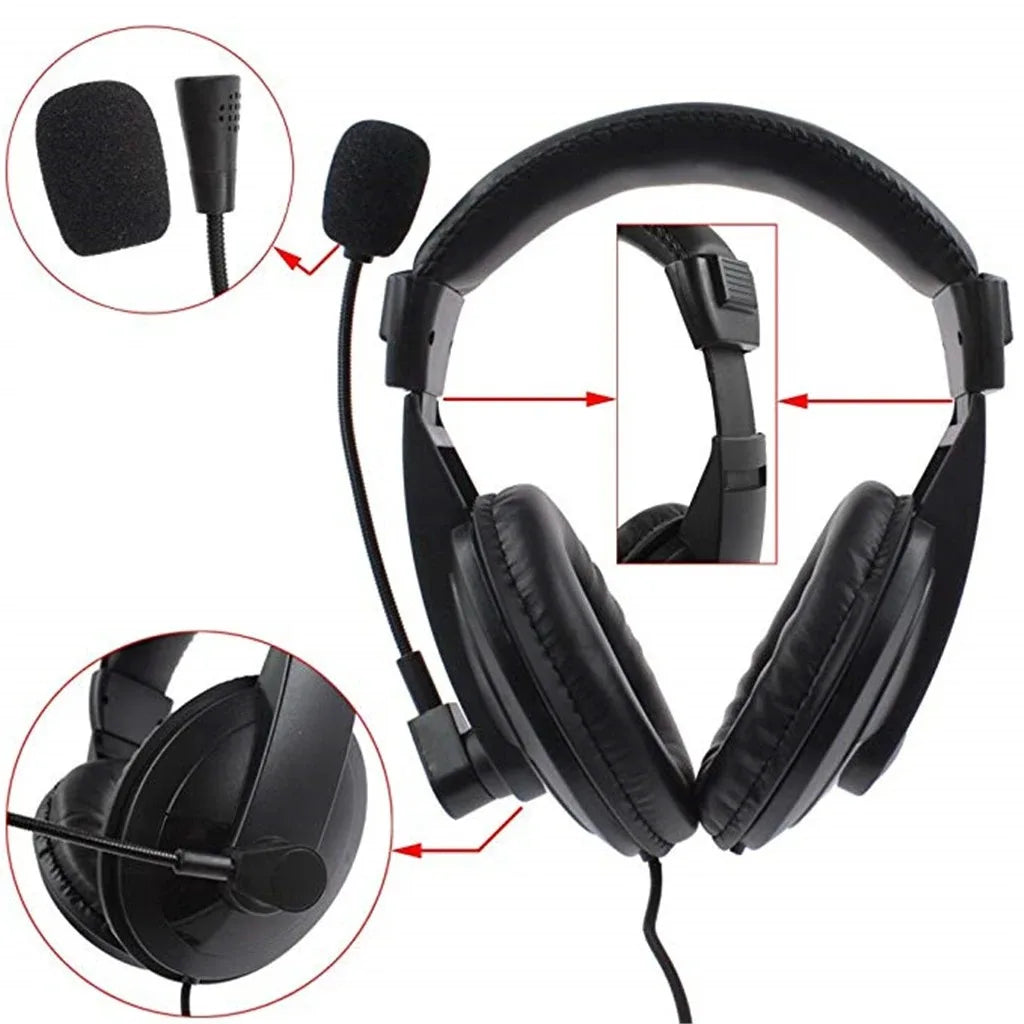 Casque Arceau Antibruit avec Micro Boom PTT – 2 Broches Compatible Baofeng, Kenwood, Sécurité