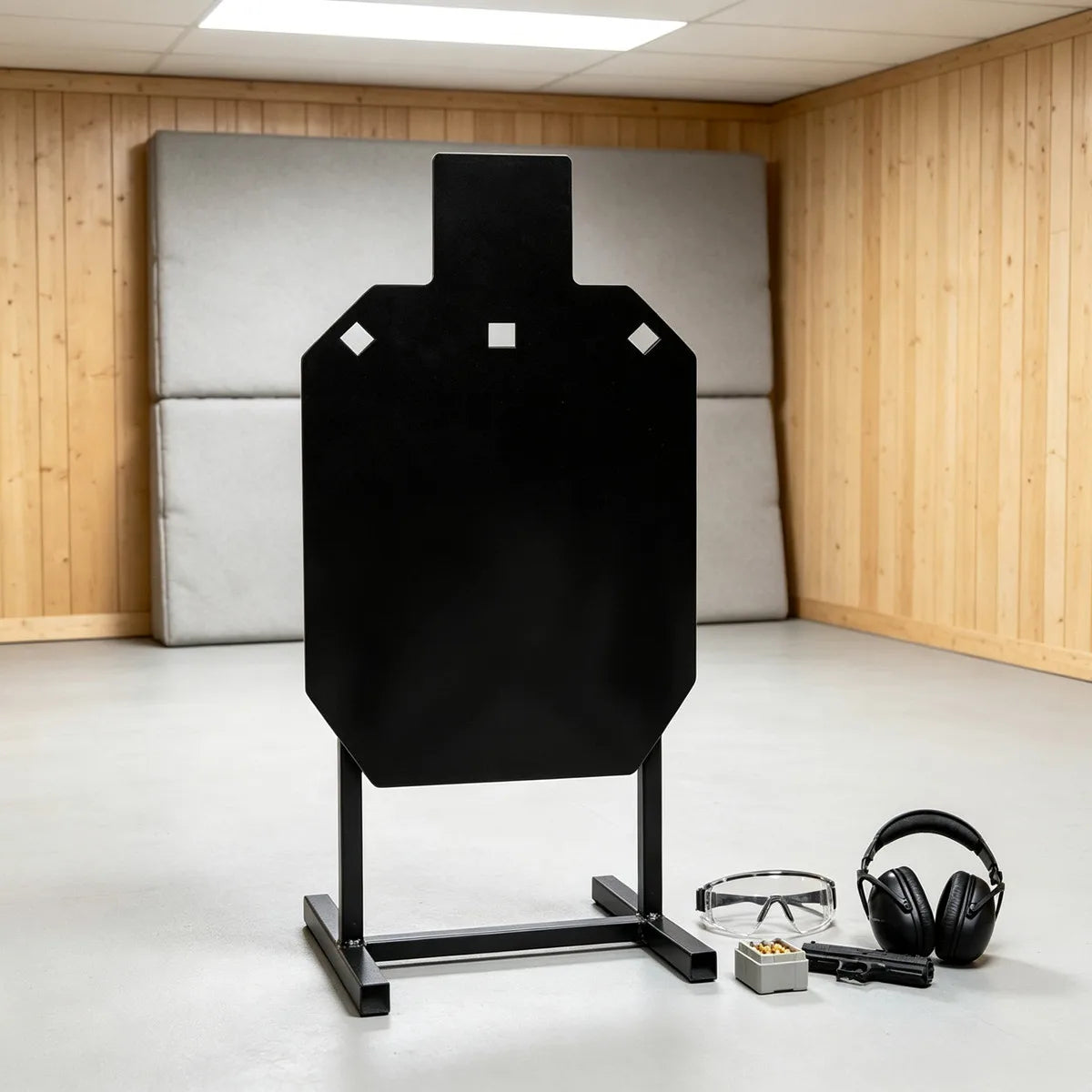 Cible de tir en acier noire 12 × 7 pouces à suspendre