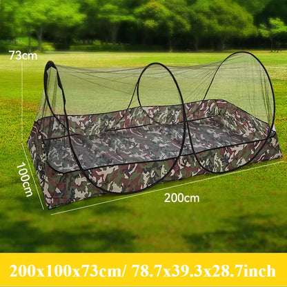 Moustiquaire de camping pliable à ouverture automatique – Fond camouflage
