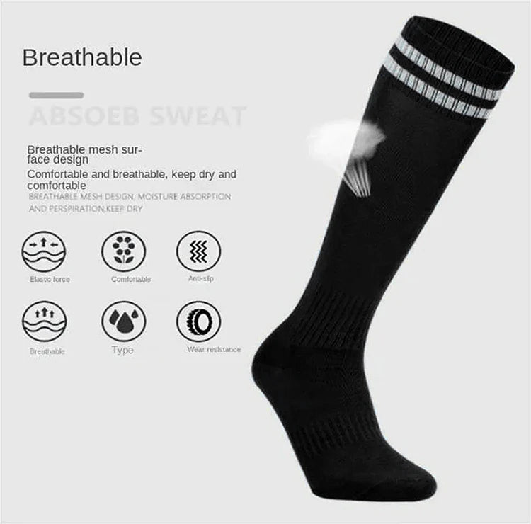 Chaussettes de Football – Longues jusqu’au genou – Enfant & Adulte – Coton Respirant - BLACKBEARD OUTDOOR INDUSTRIES