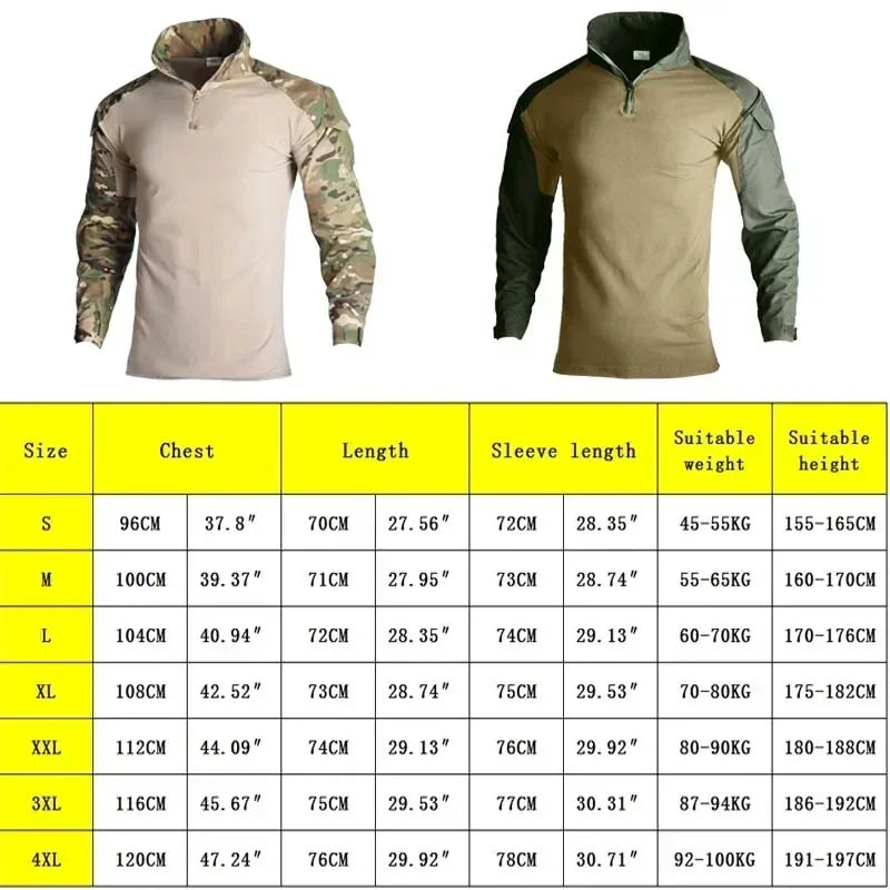 Chemise Tactique à Manches Longues Outdoor CP - T-shirt Combat à Zip 1/4 en Ripstop Coton Camo pour Hommes BLACKBEARD OUTDOOR INDUSTRIES