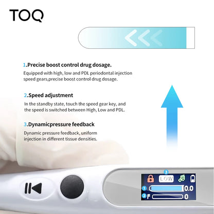 Injecteur Anesthésie Dentaire Sans Fil LCD – 3 Vitesses, Rétro-Aspiration, Indolore