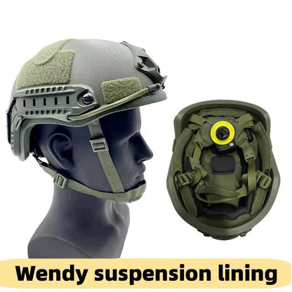 Casque Tactique Ballistique ACH High Cut NIJ IIIA - Casque Balistique de Haute Qualité avec Suspension Wendy's - BLACKBEARD OUTDOOR INDUSTRIES