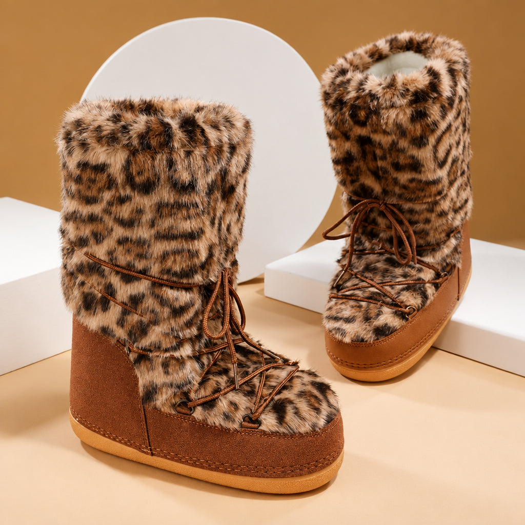 Bottes de neige à fourrure et semelle épaisse