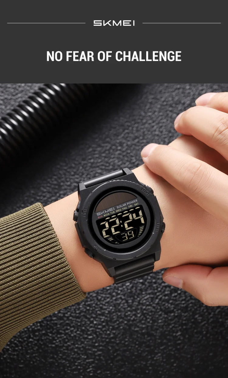Montre Digitale Sportive Homme SKMEI 2358 – Énergie Solaire, Étanche 5Bar, Chronographe - BLACKBEARD OUTDOOR INDUSTRIES