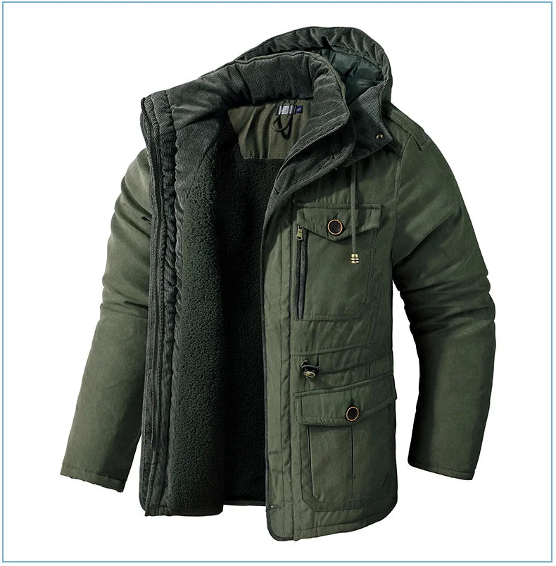 Parka Homme Hiver Chaude – LZLLTT Avec Capuche Amovible | Doublure Polaire | Multipoches | -30°C à +5°C - BLACKBEARD OUTDOOR INDUSTRIES