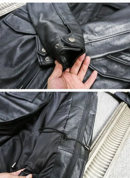 Blouson Homme M65 en Cuir Véritable - BLACKBEARD OUTDOOR INDUSTRIES