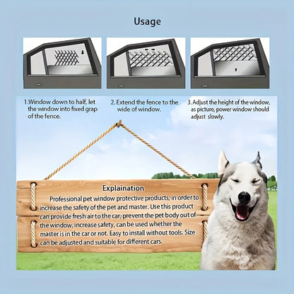 Grille de sécurité fenêtre de voiture chien