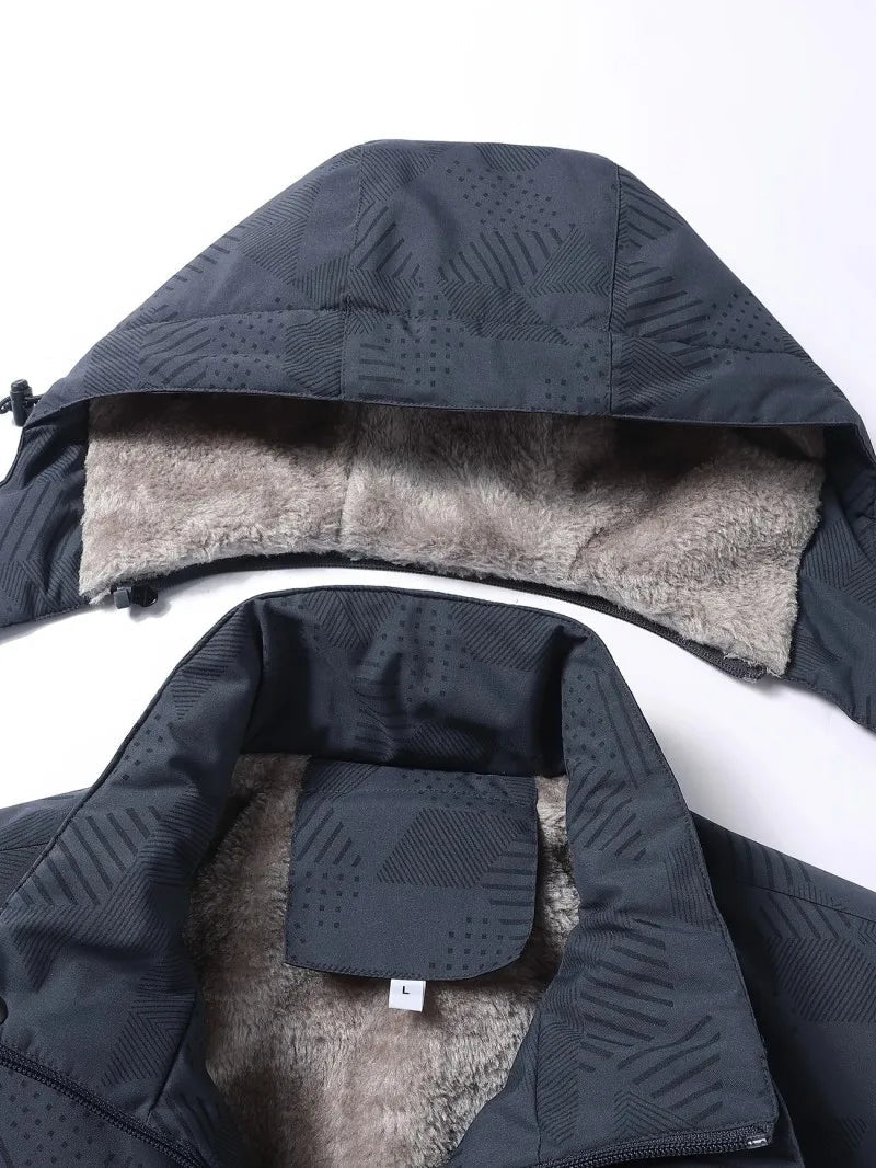 Veste d’Hiver Homme – Imperméable et Coupe-vent, avec Capuche Détachable, Doublure en Laine, Idéale pour Randonnée, Travail... BLACKBEARD OUTDOOR INDUSTRIES