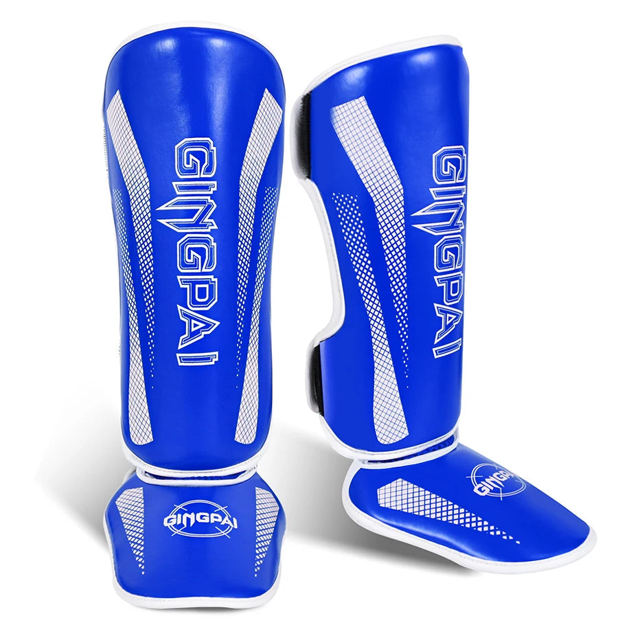 Tibières Muay Thai & MMA Cuir PU – Protège-Tibias Kickboxing, Sparring, Taekwondo | S à L | 4 Coloris - BLACKBEARD OUTDOOR INDUSTRIES