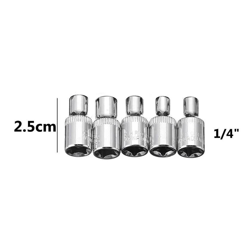 Jeu de Douilles Femelles Torx E4 à E24 – 14 Pièces | Douilles Étoile Externe (E-Torx) en Acier Chrome Vanadium - BLACKBEARD OUTDOOR INDUSTRIES