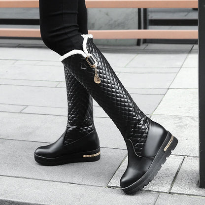 Bottes d’hiver femme montantes à motif damier ENMAYER 0811