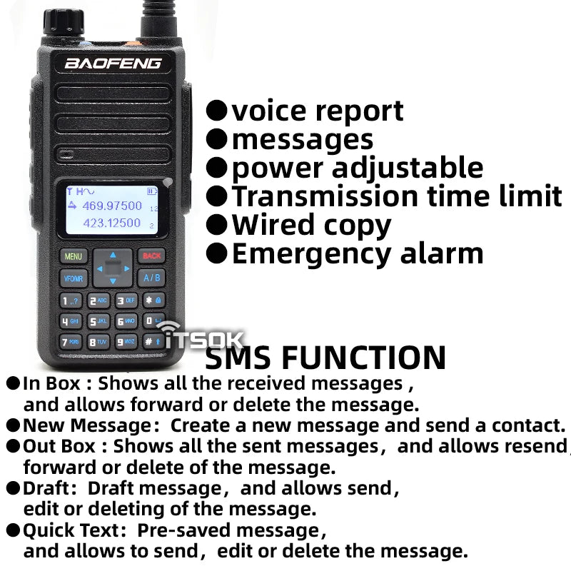 Talkie-Walkie Baofeng DR-1801UV - DMR Longue Portée Dual Band - BLACKBEARD OUTDOOR INDUSTRIES