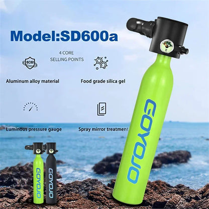 GOYOJO 0.5L Mini Cylindre Scuba – Kit Portable d'Oxygène pour Plongée, 5-10 Minutes d'Autonomie, Équipement de Respiration Sous-Marine 2025 - BLACKBEARD OUTDOOR INDUSTRIES