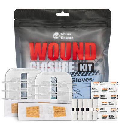RHINO RESCUE Zip Stitch – Kit Fermeture Plaies, Bandelettes Lacération & Pansements