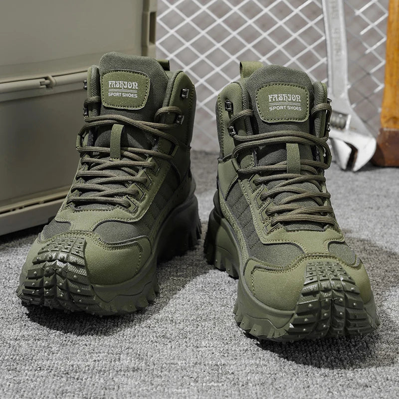 Chaussures de Randonnée Mi-Hautes Homme – Semelle Épaisse Antidérapante, Tige PU, Tailles 39-48