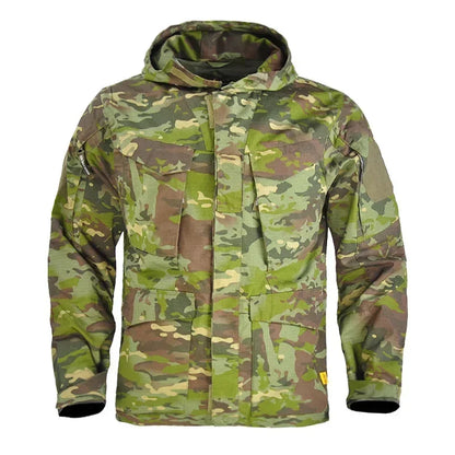 Veste Tactique Camouflage Homme – Coupe-Vent Multi-Poches à Capuche