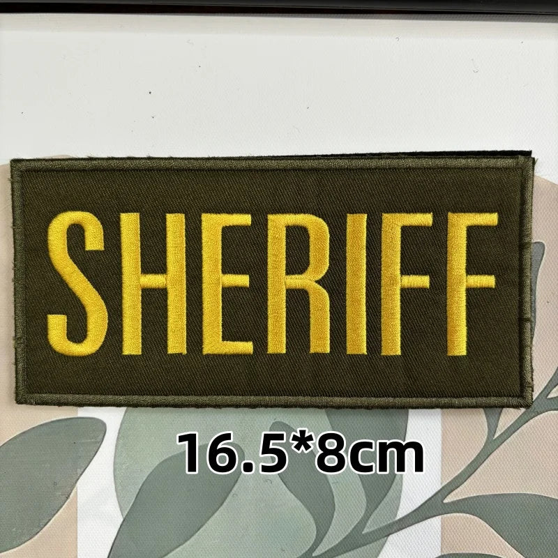 Patch Brodé US Sheriff Hook & Loop – Badge Identification Sécurité Tactique Gilet, 8 Modèles - BLACKBEARD OUTDOOR INDUSTRIES