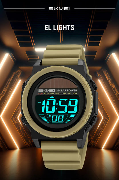 Montre Digitale Sportive Homme SKMEI 2358 – Énergie Solaire, Étanche 5Bar, Chronographe - BLACKBEARD OUTDOOR INDUSTRIES