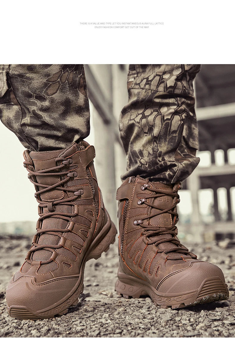 Bottes Tactiques pour Homme – Hautes, Lacées, Militaires, de Randonnée, en Cuir PU, Imperméables, Taille Plus, Unisexes, pour Escalade et Travail - BLACKBEARD OUTDOOR INDUSTRIES