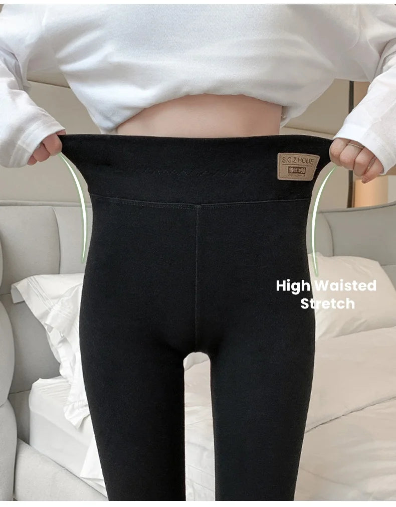 Legging Femme Taille Haute Gris Coton – Confort Slim Fit Grande Taille Automne et Toutes Saisons - BLACKBEARD OUTDOOR INDUSTRIES