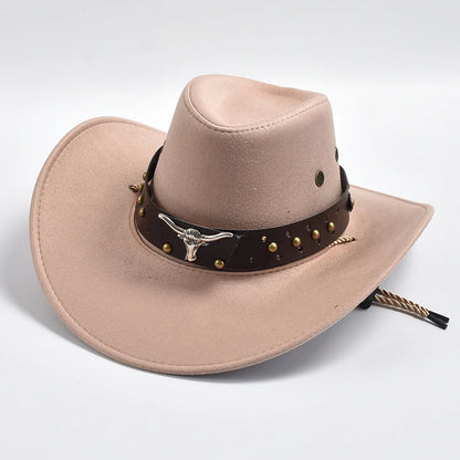 Chapeau Western en suede Synthétique – Large Bord Vintage pour Gentleman & Cowgirl - BLACKBEARD OUTDOOR INDUSTRIES