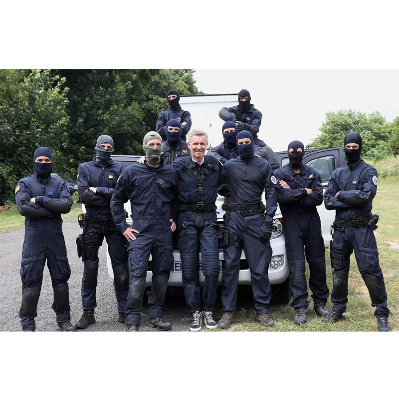 Chemise de Combat Style GIGN – Forces Spéciales Françaises, Bleu Marine, XS à XXXL