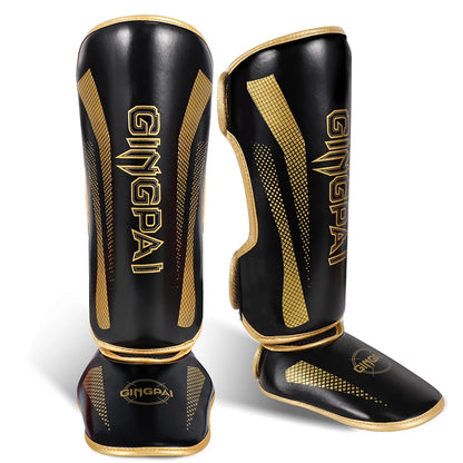 Tibières Muay Thai & MMA Cuir PU – Protège-Tibias Kickboxing, Sparring, Taekwondo | S à L | 4 Coloris - BLACKBEARD OUTDOOR INDUSTRIES