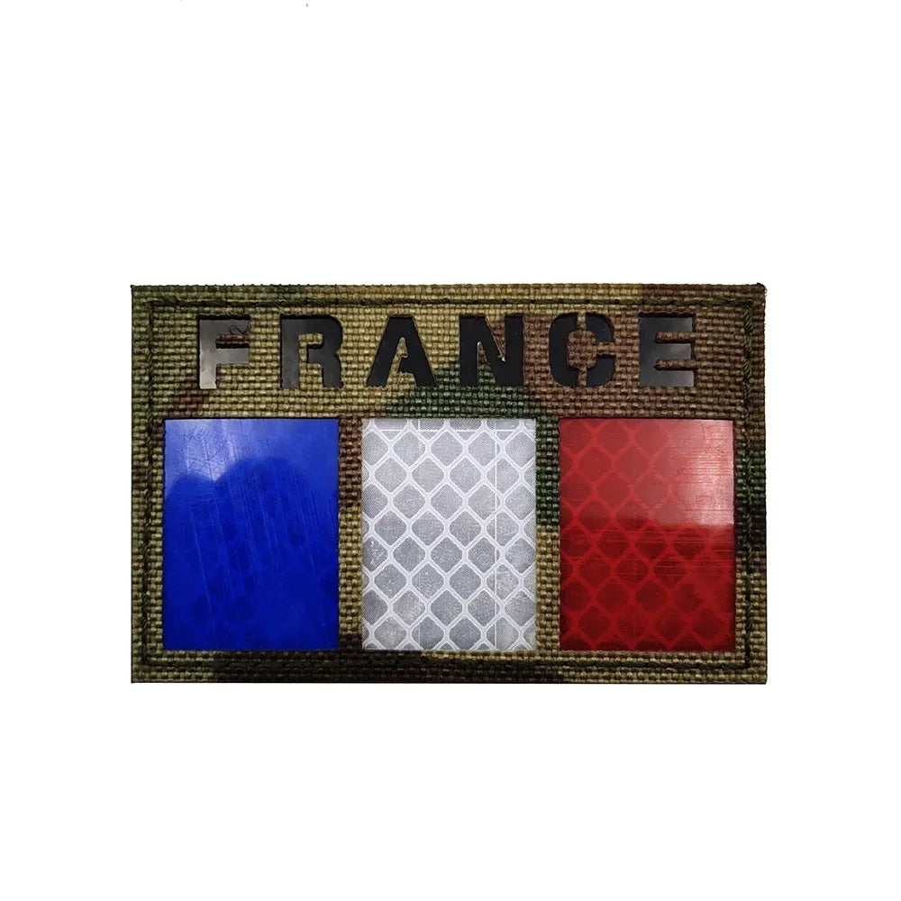Patch Drapeau France IR Réfléchissant – Badge Tactique Brodé pour Casquette, Sac, Brassard - BLACKBEARD OUTDOOR INDUSTRIES