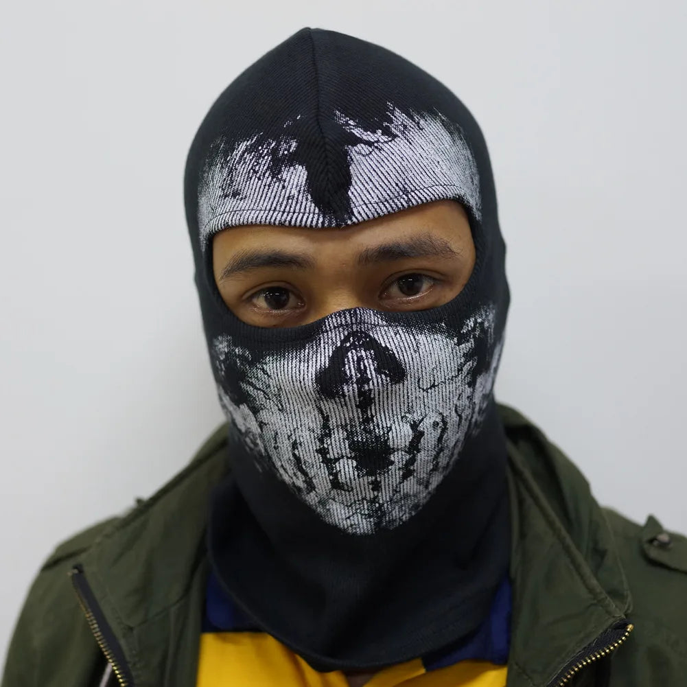 Cagoule Balaclava 100% Coton Ghost Skull – Masque Intégral Visage & Cou – Ski, Vélo, Airsoft – 26 Coloris