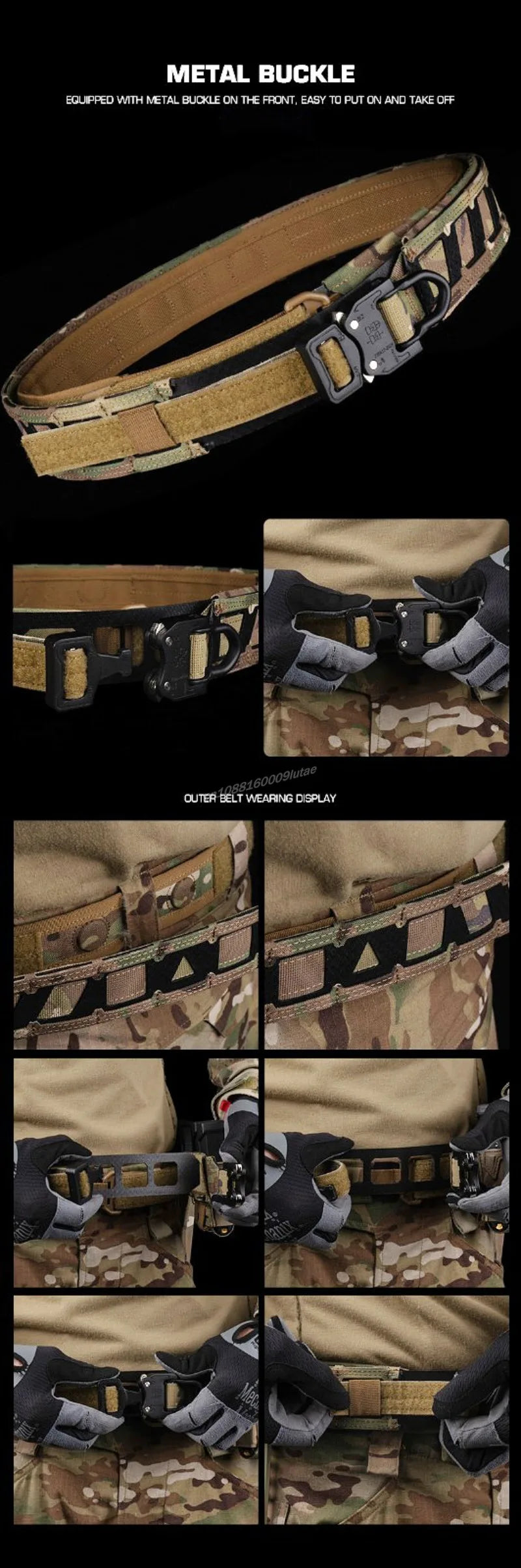 Ceinture Tactique Magnétique EDC - Ceinture de Combat à Libération Rapide pour Airsoft, CCW, Chasse et Utilisation Extérieure BLACKBEARD OUTDOOR INDUSTRIES