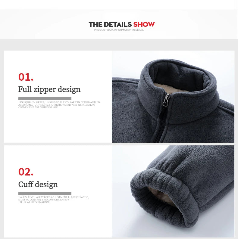 Veste Polaire Plus Size 9XL Hiver - Manteau Doublé Soft Shell pour Homme BLACKBEARD OUTDOOR INDUSTRIES