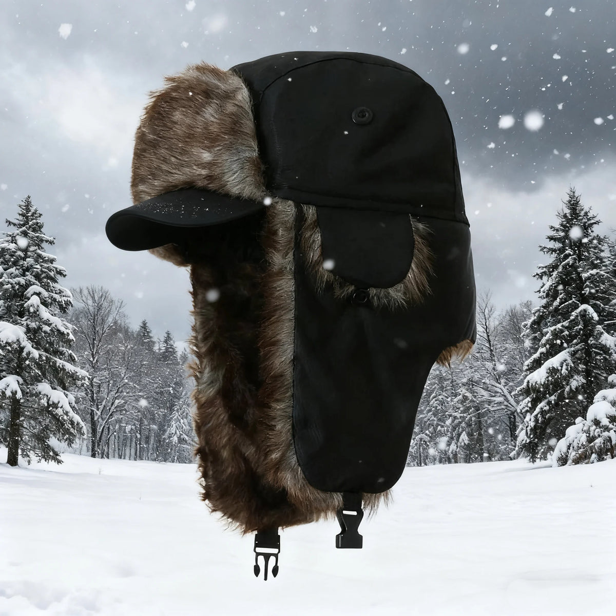 Chapka Ushanka Russe Imperméable - Doublure Fausse Fourrure, Ski et Hiver
