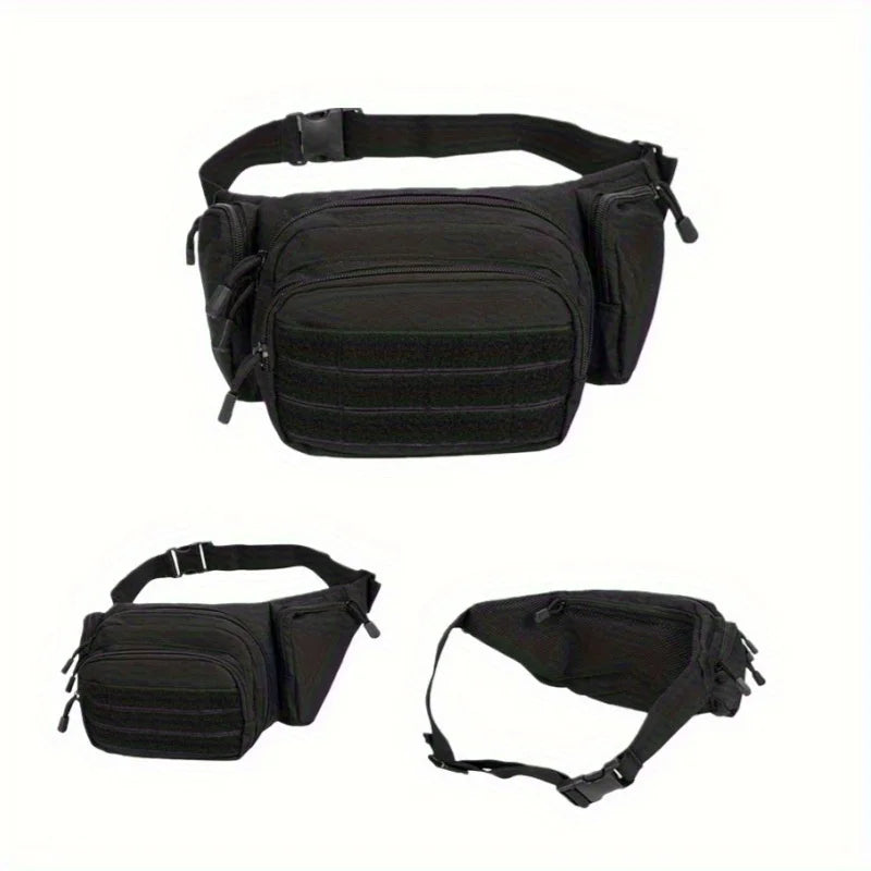 Sacoche banane tactique en nylon résistant – multi‑poches MOLLE avec holster et 4 porte‑chargeurs, idéale pour la randonnée, le vélo et le voyage (Kaki/Noir/Vert) - BLACKBEARD OUTDOOR INDUSTRIES